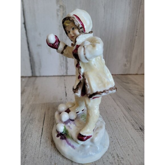 Royal Worcester 3458 December RARE snowball girl xmas figure - Picture 2 of 7